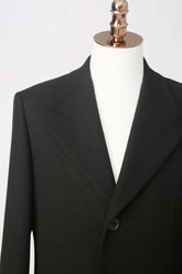 Men's Black Classic Polo Style Trench Coat Made to Measure